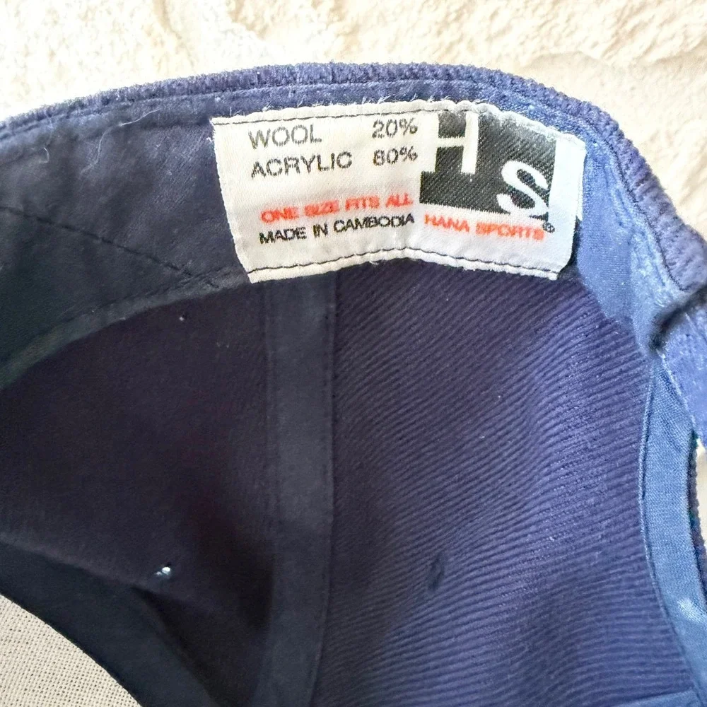 Hana‎ Sports New York Yankees Baseball Cap Navy Blue Wool Blend OSFA Hat